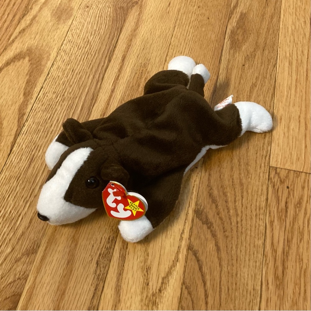 ⭐️ Vintage 1997 Bruno The Bull Terrier Dog Ty Beanie Baby Plush
